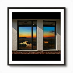 Sunset Through Windows Art Print