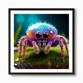 Firefly Anthropomorphic, Cute, Spider, Water Spider, Highly Detailed, Whimsical, Adorable, Fantasy, (1) Art Print