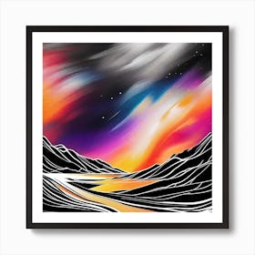 Aurora Night Sky 4 Art Print