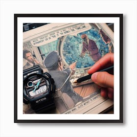 Illustration Of A Watch Art Print