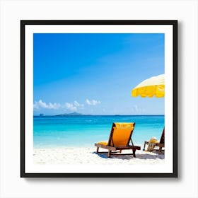 Relax Lounge Dream Ocean Beach Chair Idylli Holiday Rest Swim Shore Paradise Shoreline B (26) Art Print