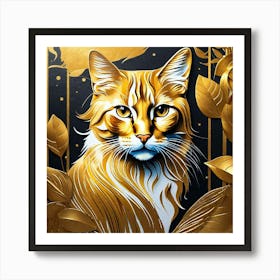 Golden Cat 2 Art Print