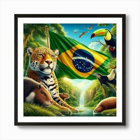 Brazilian Flag Art Print