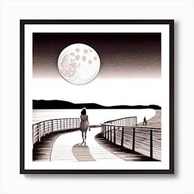 Moonlit Walk 2 Art Print