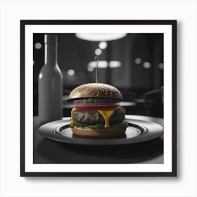 Burger On A Plate 21 Art Print