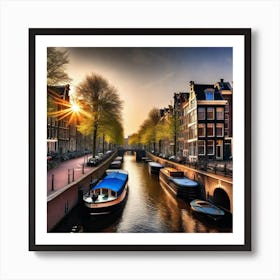 Sunset In Amsterdam 2 Art Print