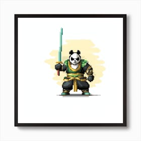 Pixel Art - Panda Monk Warrior #3 Art Print