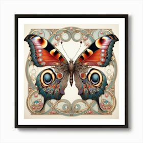Art Deco Butterfly Panel I Art Print