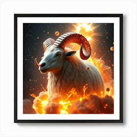 Ram In Fire 6 Art Print