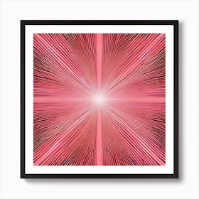 Abstract Red Sunburst Art Print