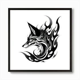 Wolf Head Tattoo 15 Art Print