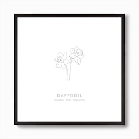Daffodil Birth Flower Square Art Print