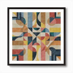 An abstract and vibrant geometric composition featuring intersecting lines and bold colors, creating a visually stimulating and modern piece. This contemporary artwork is versatile and can add a touch of sophistication to a variety of interior design styles, making it an attractive option for home decor. Art Print