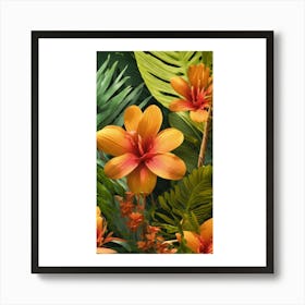 Tropical Flowers Affiche