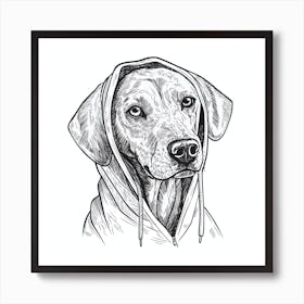 Dog In Hoodie Art Print