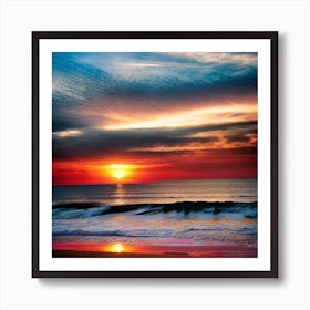 Sunset On The Beach 641 Art Print