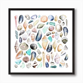 Beach Treasures Square Art Print