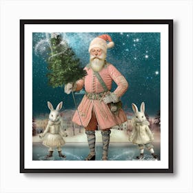 Holiday Skaters Art Print