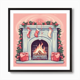 Christmas Fireplace 13 Art Print