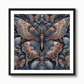 Classical Decorative Butterfly Design Art Print