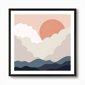 Sunset In The Mountains Art Print