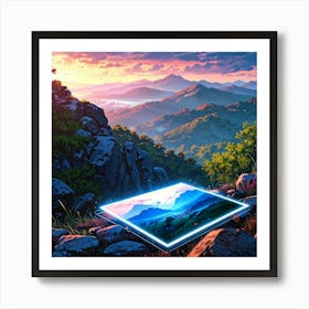 Landscape With A Laptop Art Print