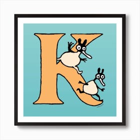 Moomin Collection Alphabet Letter K kids art print