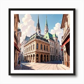 Street Scene In Vienna 2 Art Print