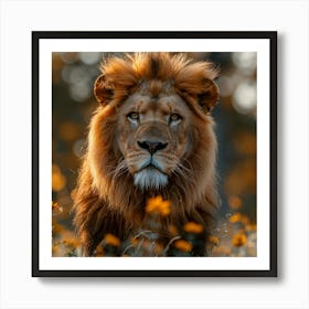 Lion In The Field 1 Art Print