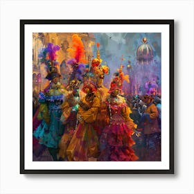 Carnival Masks In Venice Art Print