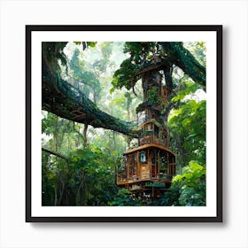 Tree House In The Jungle Poster