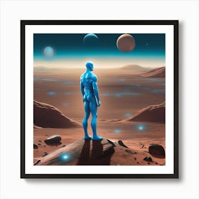 Dr. Manhattan wandering on Mars Art Print