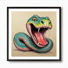 Snake Drawing 3 Art Print