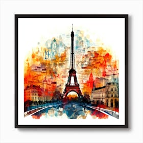 Paris Word Collage - Eiffel Tower Poster