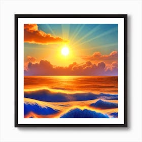 Sunset Over The Ocean 14 Art Print