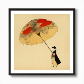 Japanese woman with an umbrella 7 Art Print