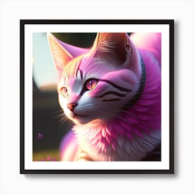 Pink Cat 3 Art Print