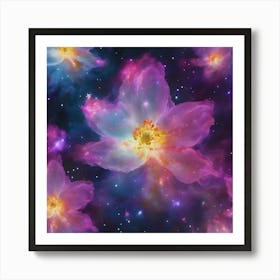 Nebula Flowers 1 Art Print