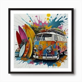 Vw Bus Surf Art Print