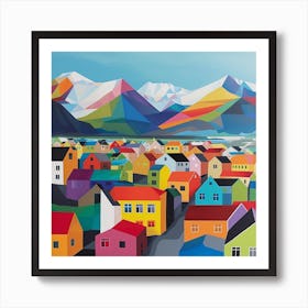 Abstract Travel Collection Reykjavik Iceland 2 Art Print