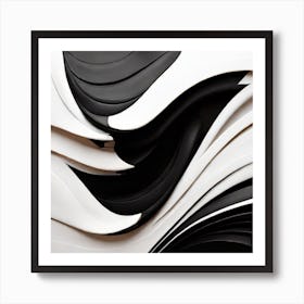 Abstract Black And White Painting 1 Art Print