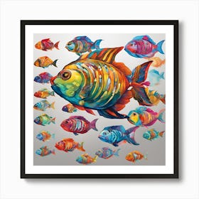 Giant, Beautiful, Colorful Fish Art Print