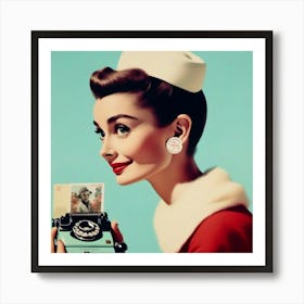 Audrey Hepburn Vintage Nurse Art Print