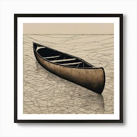 Vintage Abstract Canoe Art Print