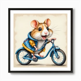 Mouse On A Bike Art Print