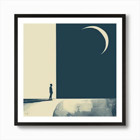 Moon And The Man 1 Art Print