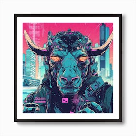 Cyber Bull Art Print