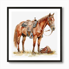 Horse And Tack Art Print
