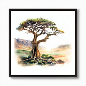 Acacia Tree, socotra Art Print