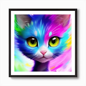 Colorful Cat Art Print